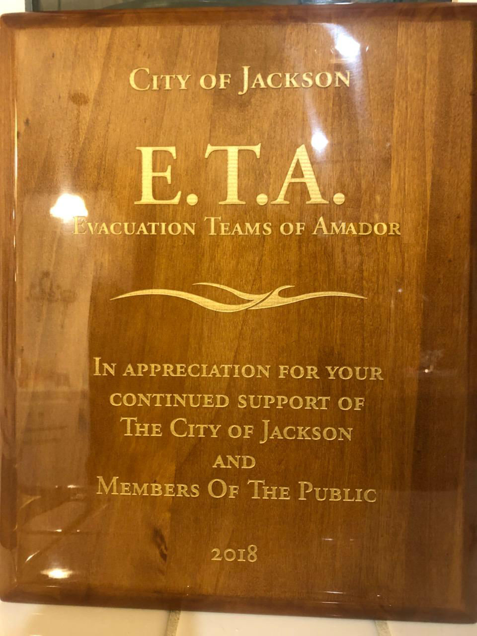 Eta commended by jackson police department e t a evacuation teams of